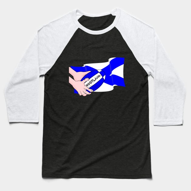 Rugby Scotland Flag Baseball T-Shirt by mailboxdisco